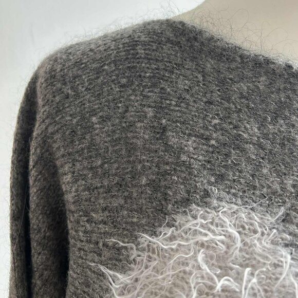 Rebelqueen by Liu Jo Dark Heather Grey Mohair-Blend Dolman Heart Sweater – EU M - Picture 10 of 12